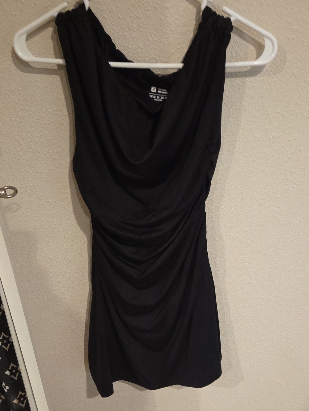 Black Sleeveless Draped Women’s Dress